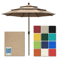 EliteShade front view of 9ft umbrella showing full coverage and durable canopy