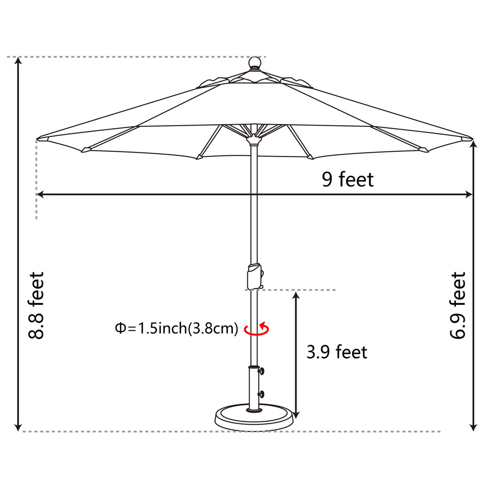 EliteShade installed over patio dining table creating shaded outdoor dining comfort