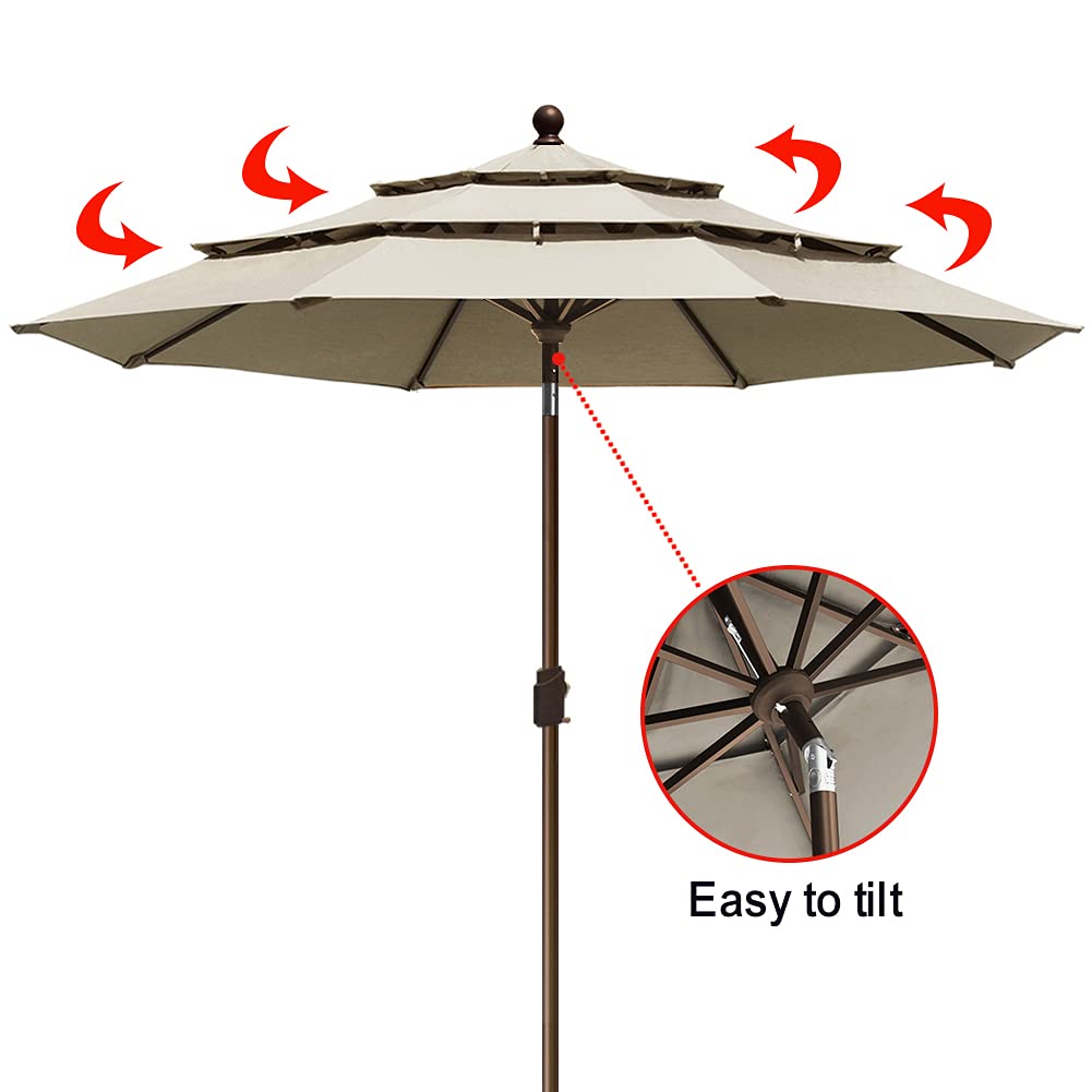 EliteShade patio lifestyle setup with umbrella shading table and chairs benefit