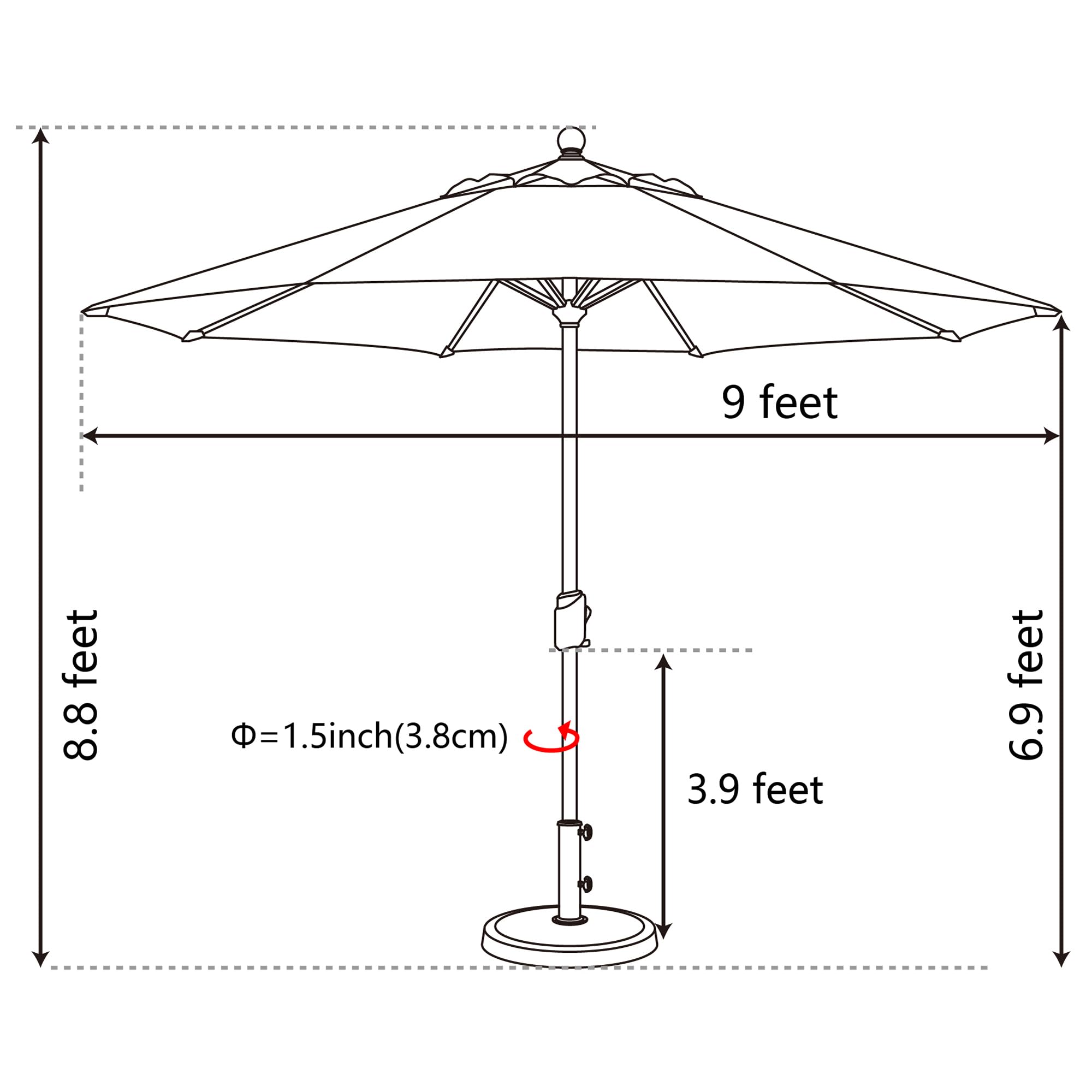 EliteShade patio scene with table and chairs demonstrating usable shade