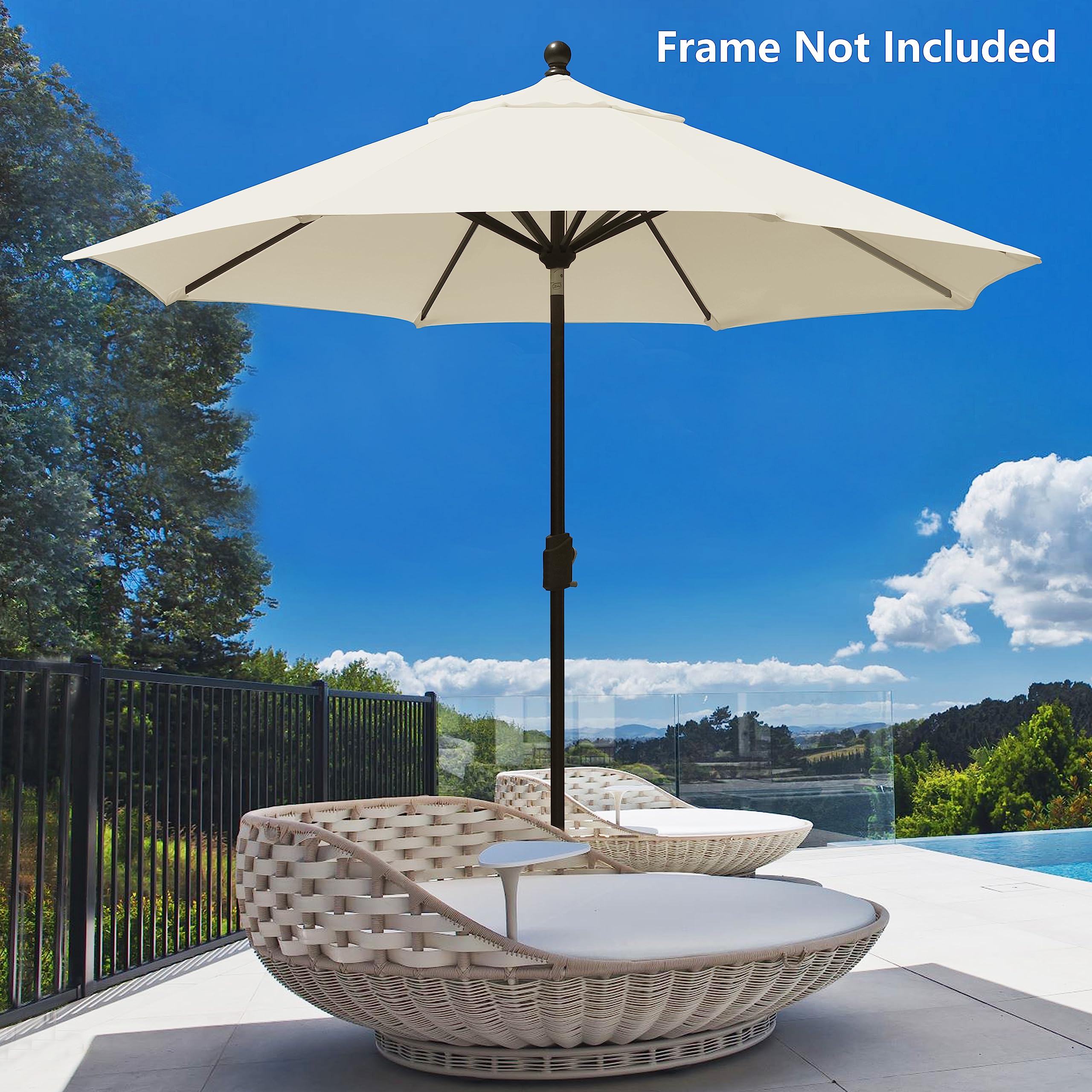 EliteShade canopy beside measuring tape showing 9ft scale and fit guidance