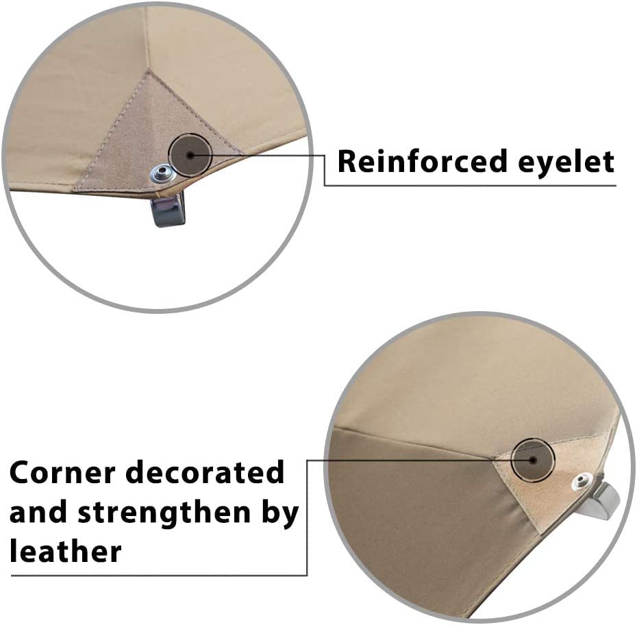EliteShade umbrella beside chair showing scale and large 11ft span benefit
