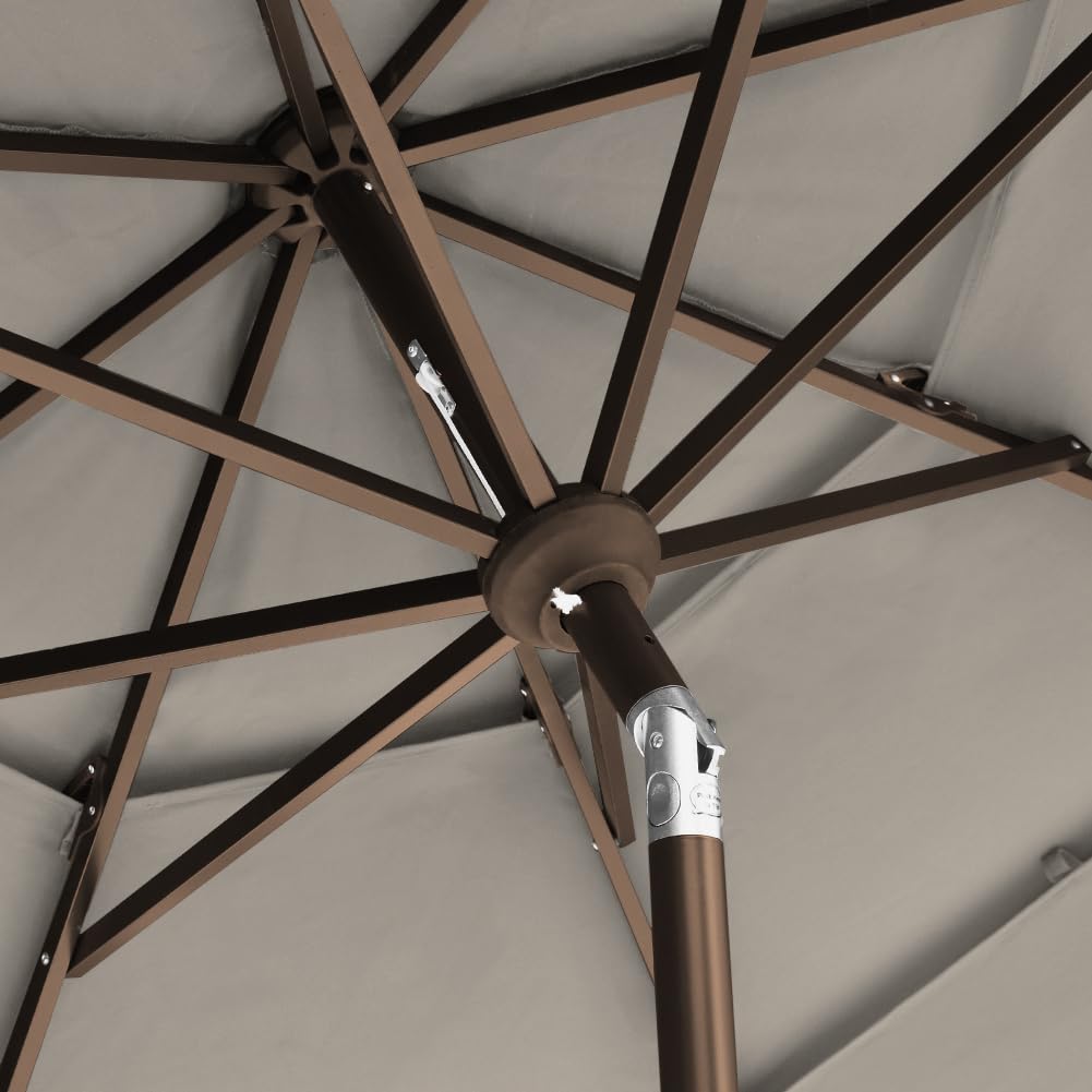 EliteShade size comparison next to chair illustrating canopy coverage