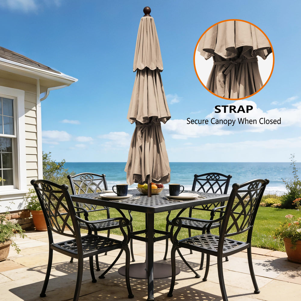 EliteShade steel ribs and frame close-up showing heavy-duty support