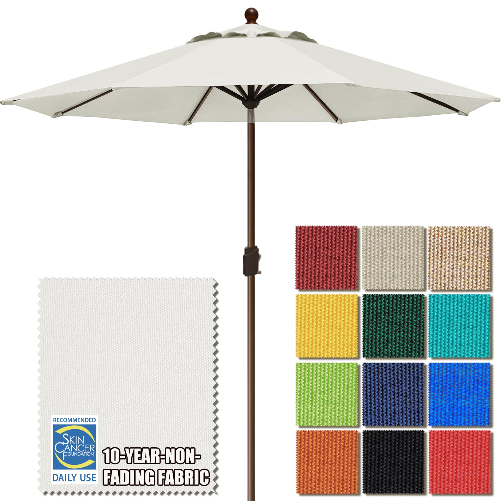 EliteShade white umbrella front view showing clean coverage and stylish protection