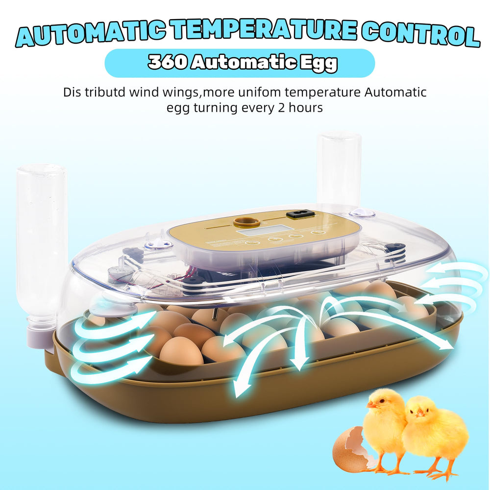 Elitevia egg-turner mechanism in motion for hands-free rotation