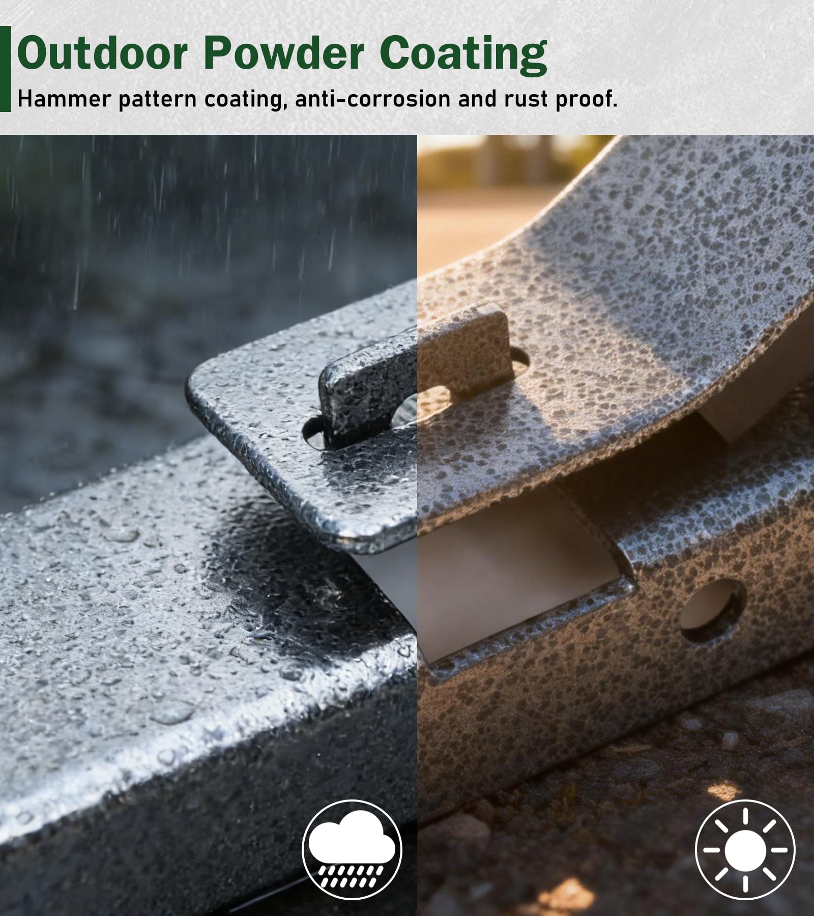 ELITEWILL close-up of steel finish highlighting rust-resistant coating for durability