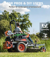 ELITEWILL rack mounted on zero-turn mower showing convenience during work