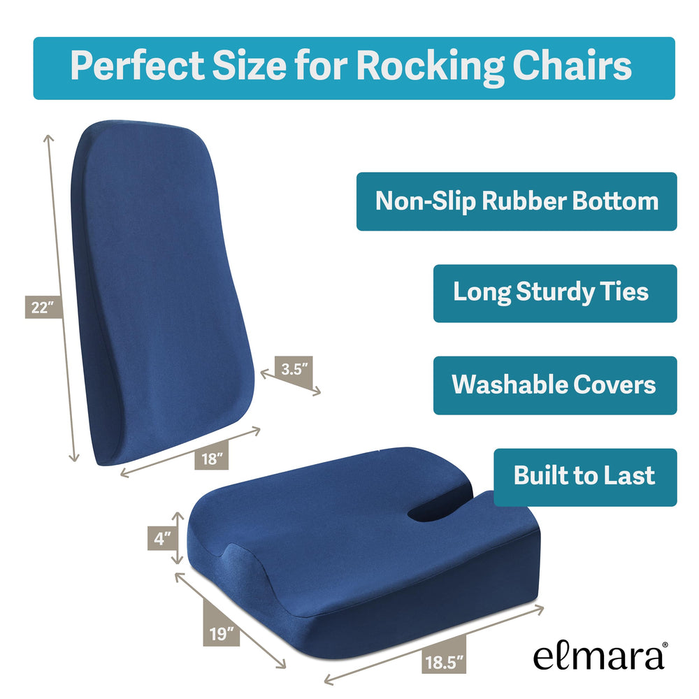 Elmara cushions in nursery rocking chair providing cozy ergonomic support
