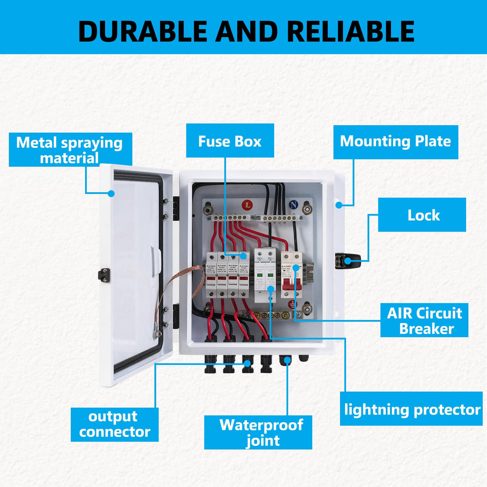 ELNUIMEX lightning arrester inside box demonstrating surge protection for panels