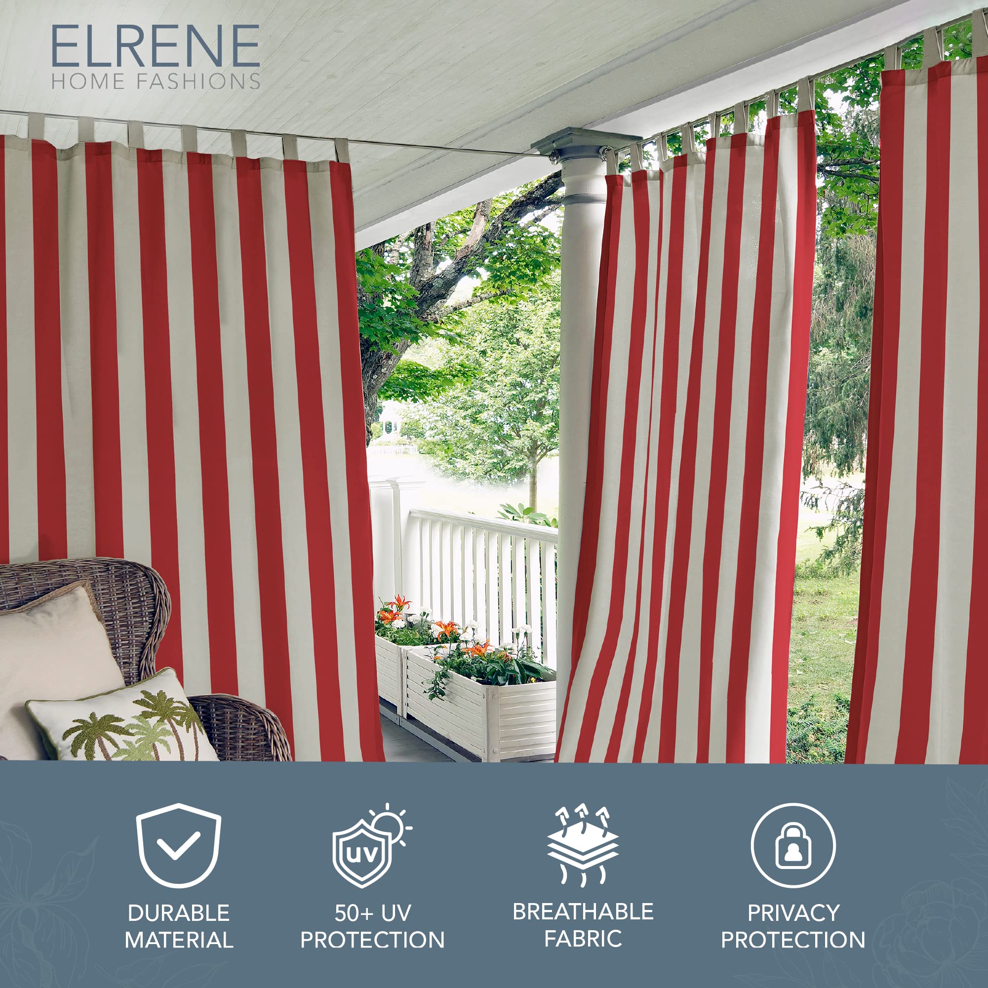 Elrene close-up of polyester stripe texture highlighting durable finish