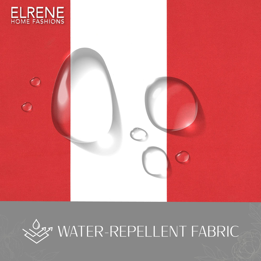Elrene curtain hung on pergola adding privacy and UV protection