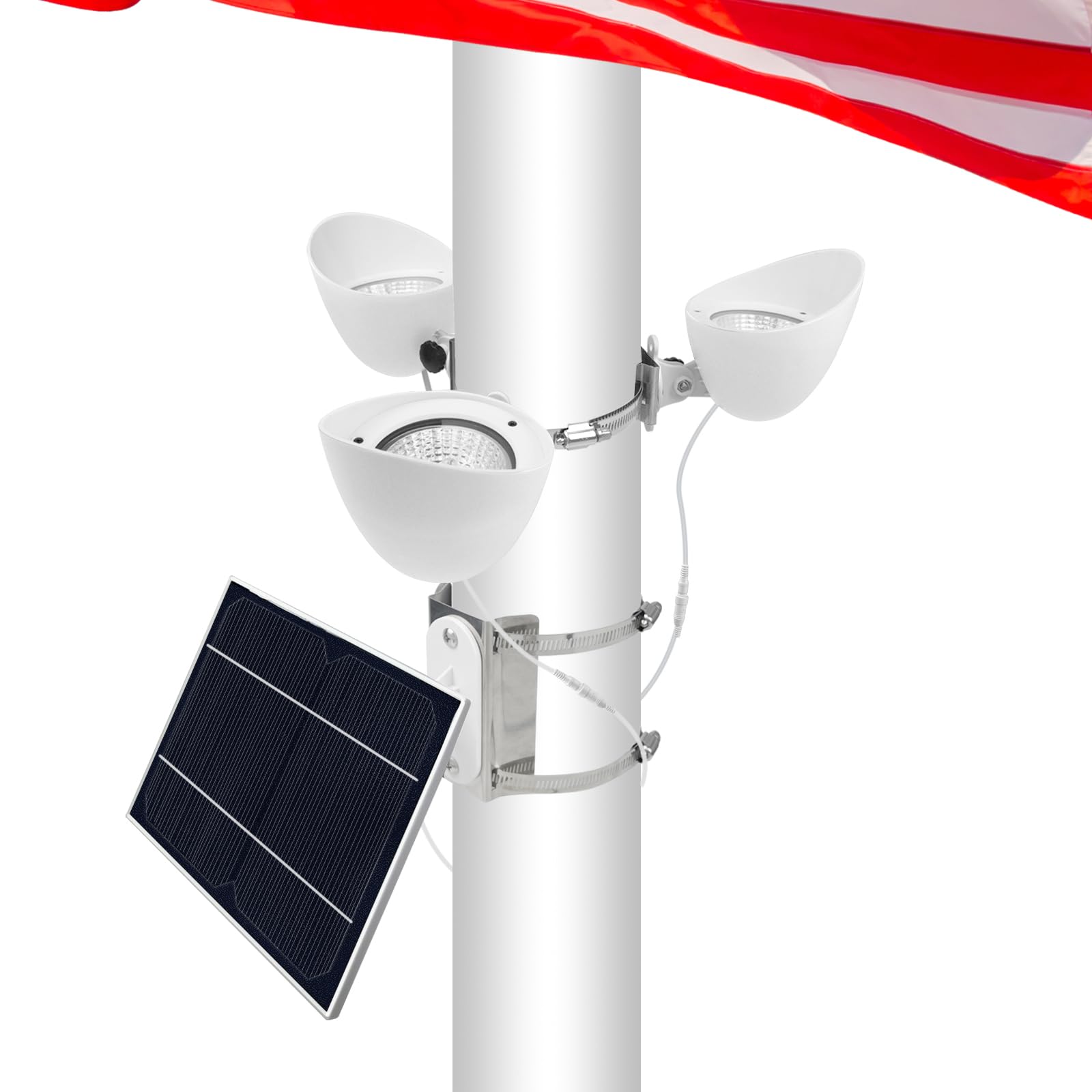 Elsollit solar panel and 4400mAh battery close-up highlighting long runtime benefit
