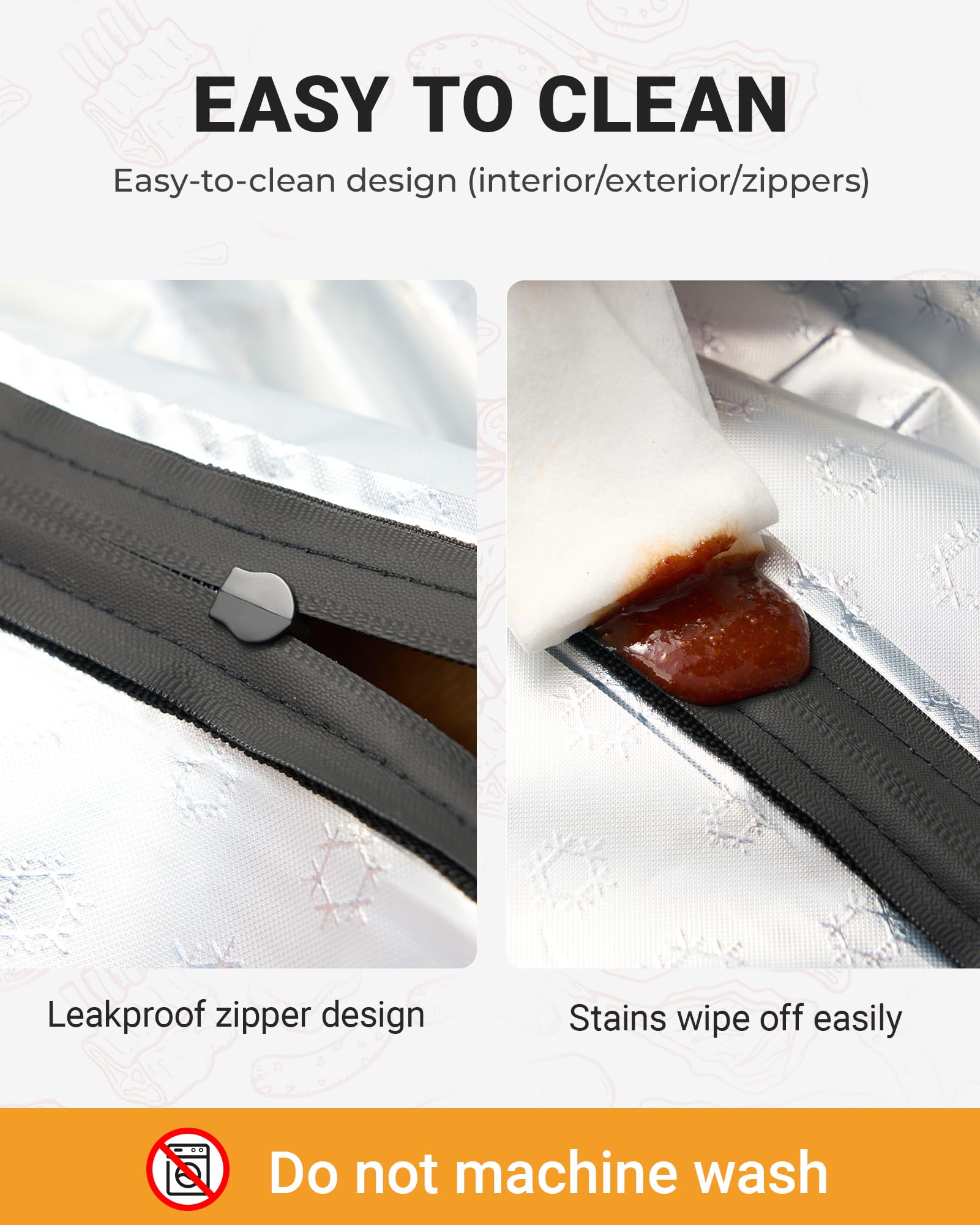 Elviros Travel waterproof zipper detail preventing drips and leaks