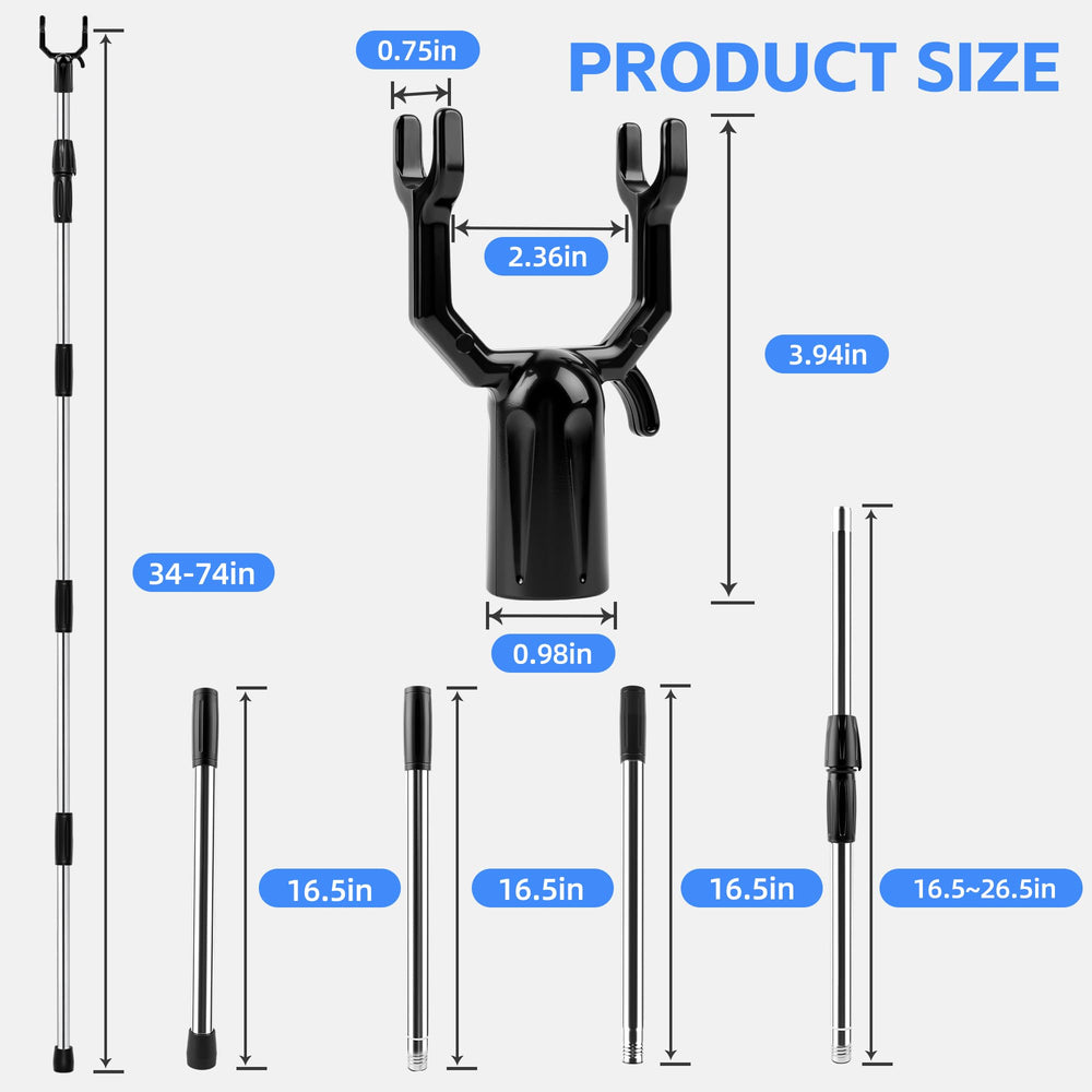 Elyssnova stainless steel shaft detail highlighting rustproof finish for outdoor durability