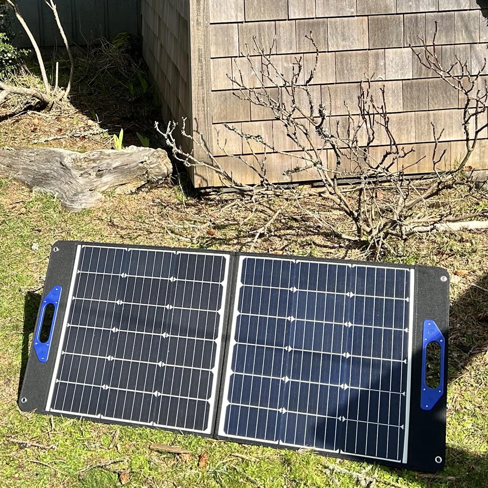 EMFX connected to a portable power station showing convenient station charging benefit