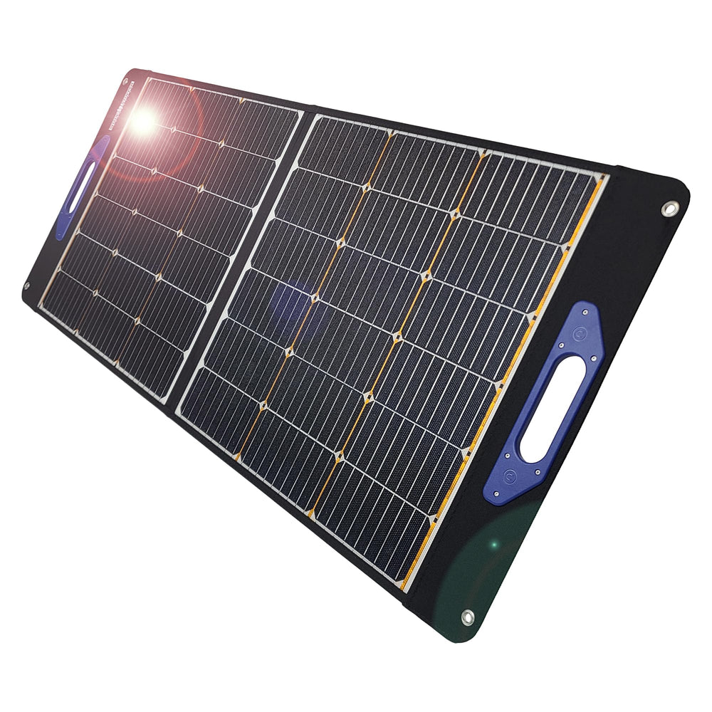 EMFX foldable front panel showing compact folded form and easy transport benefit