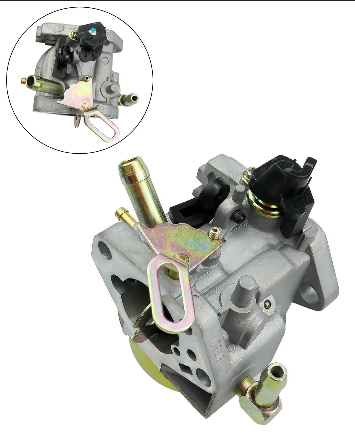 EMIHO carburetor installed on a snowblower demonstrating restored fitment