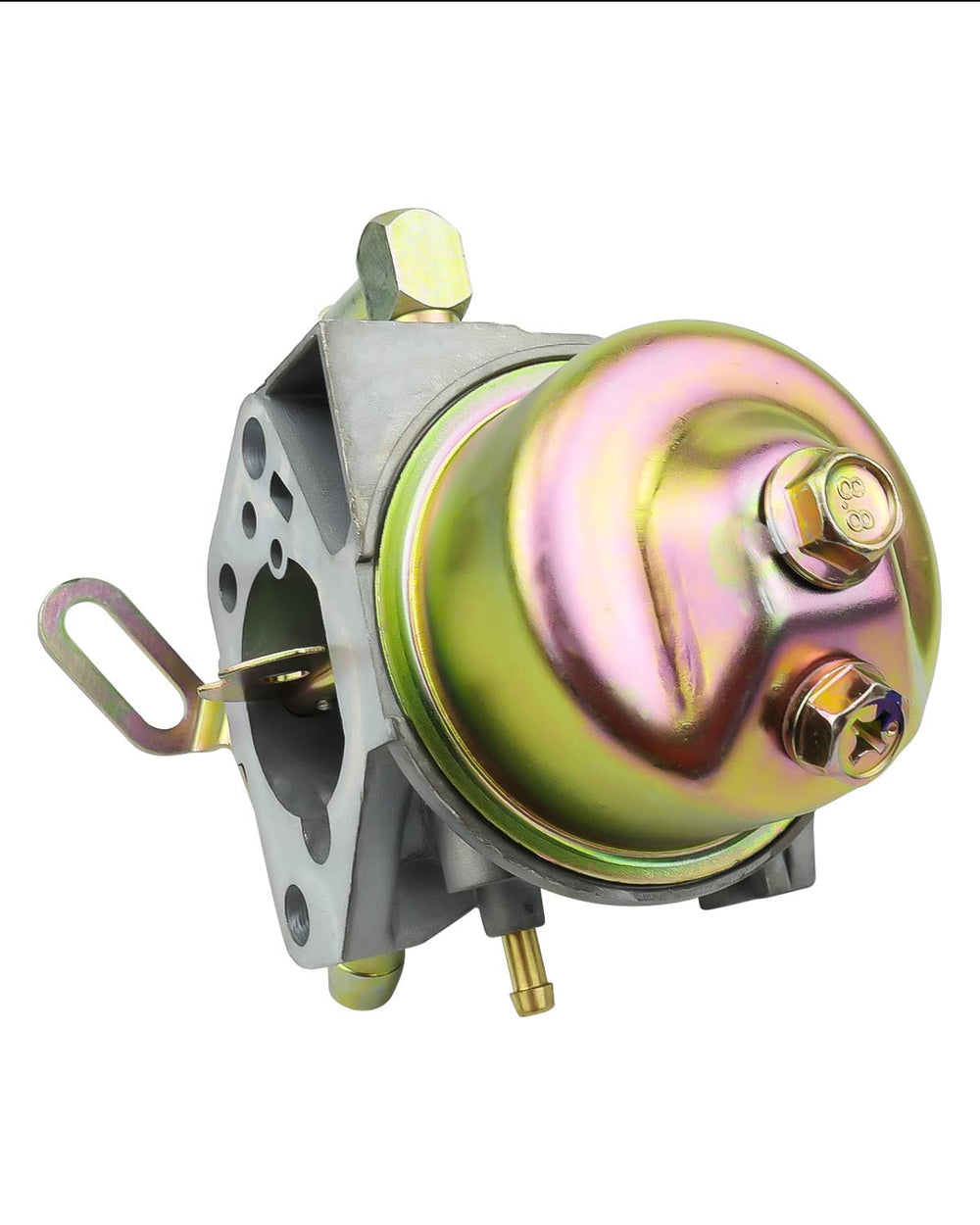 EMIHO carburetor beside a coin to show compact size for accurate parts selection