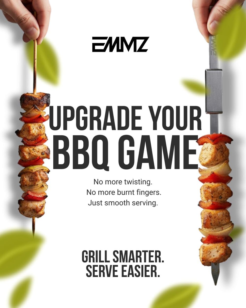 EMMZ neatly packed skewers inside storage bag for travel and protection