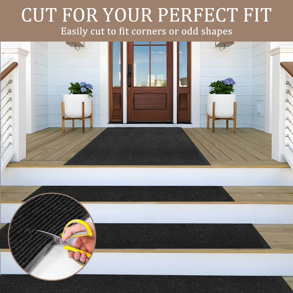 EMQIMA rug beside door showing 0.7 cm low-profile for easy door clearance benefit