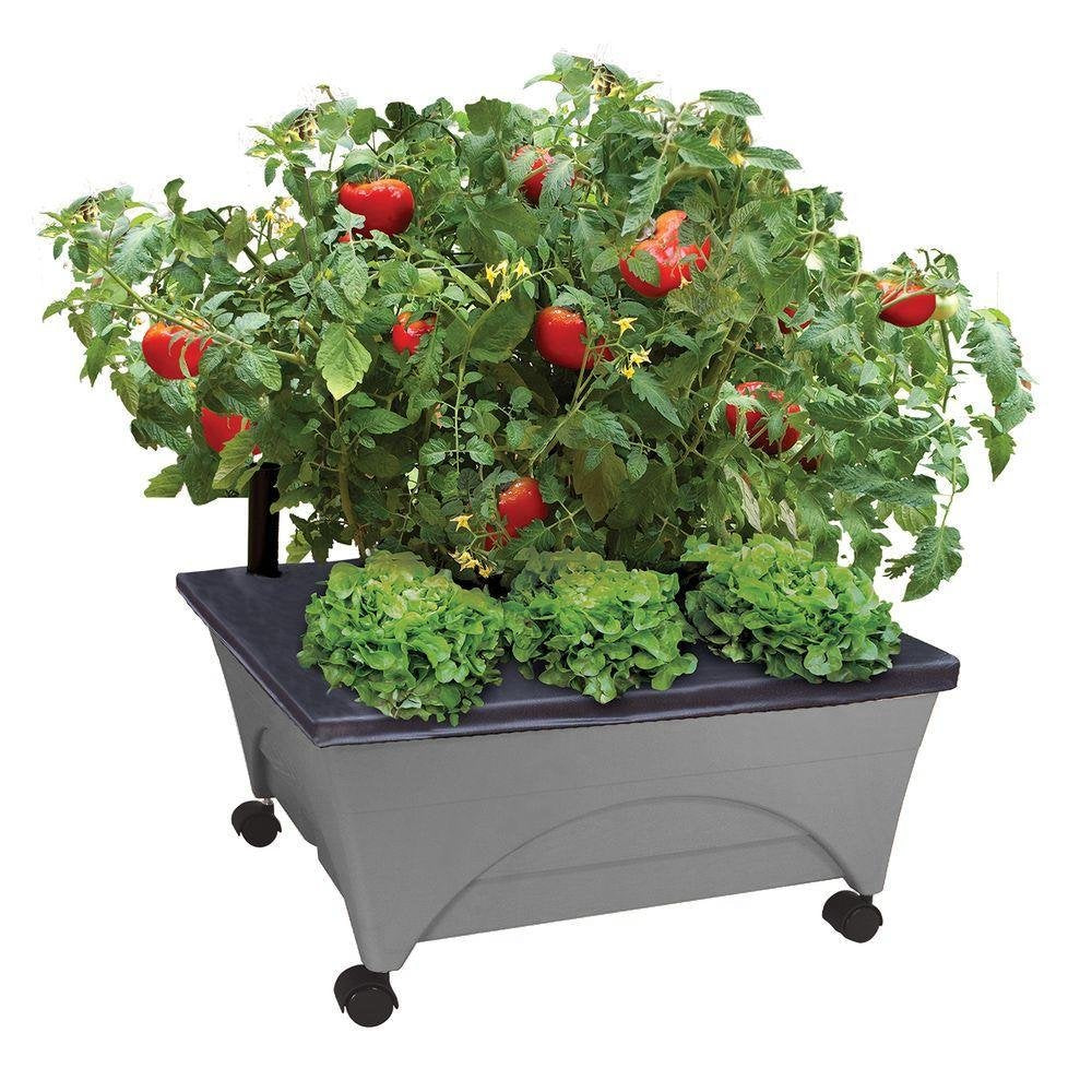Emsco Group City Picker front view showing compact raised bed and slate finish for space-saving gardening