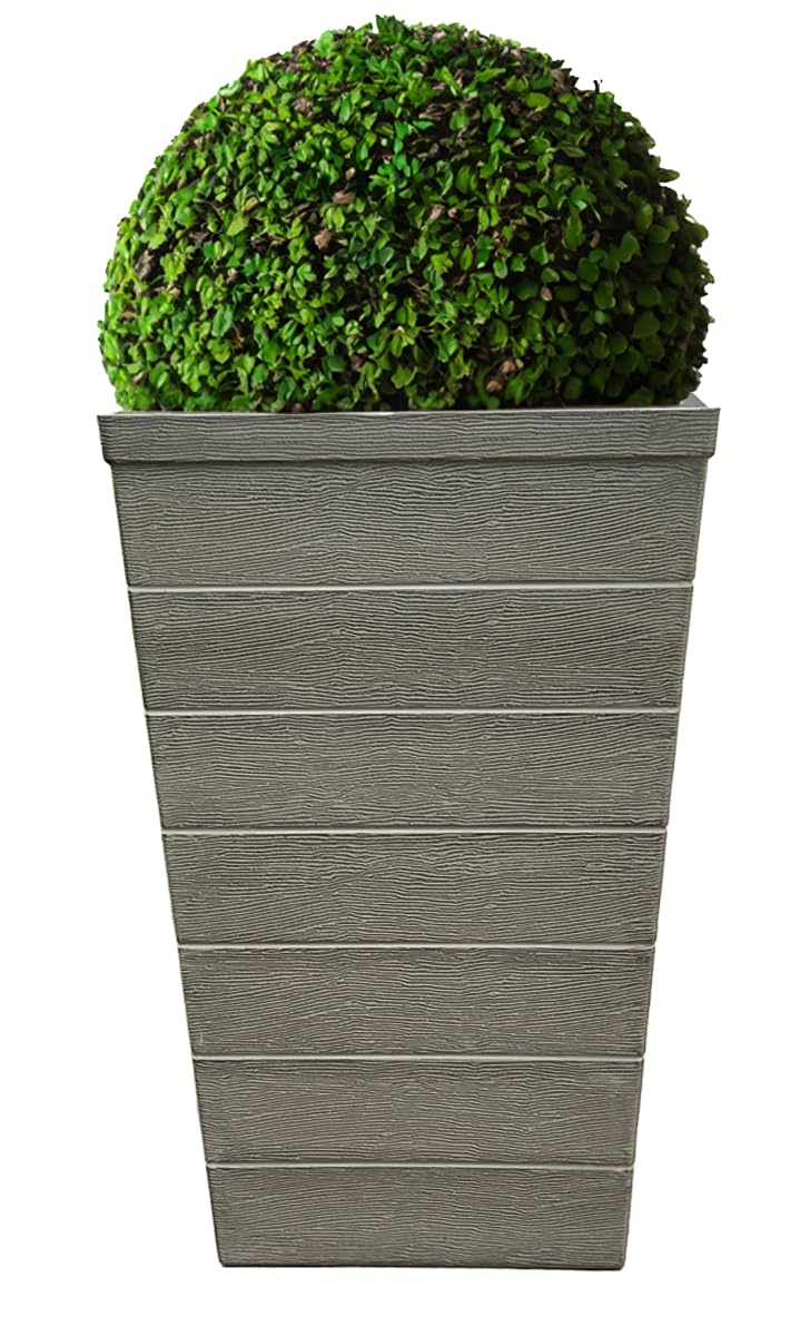 Emsco Group front view of tall resin planter adding curb appeal