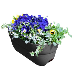 Emsco Group Bloomers front view showing slate color and long planting trough, maximizes planting area
