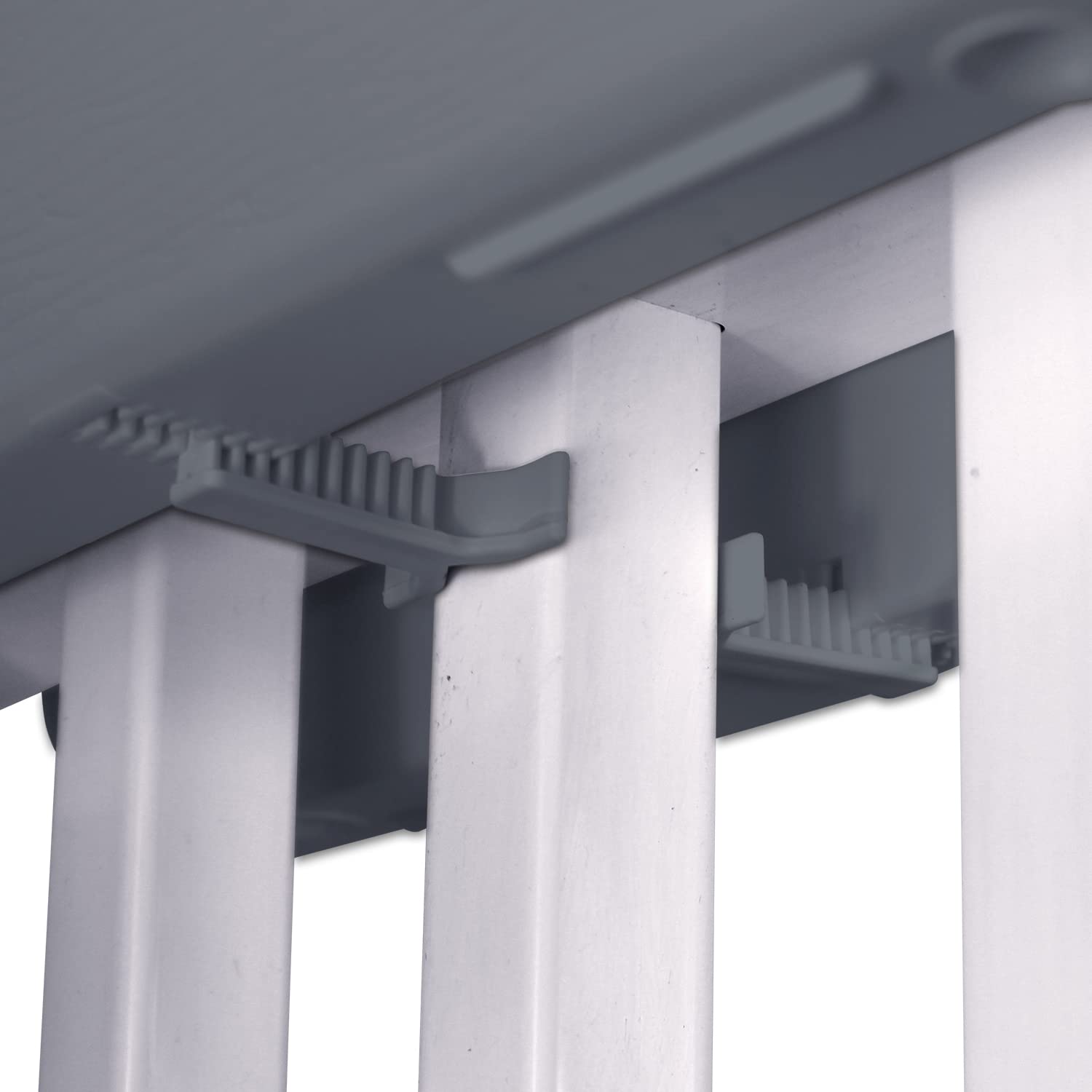 Emsco Group Bloomers stabilizer fastener detail installed, highlights easy secure attachment