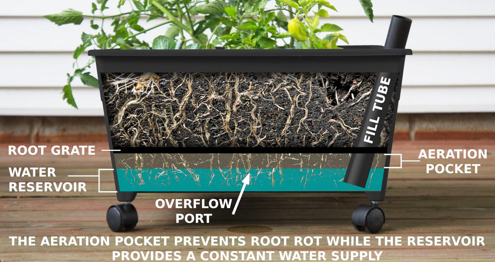 Emsco Group City Picker next to a chair showing size and scale for small outdoor areas