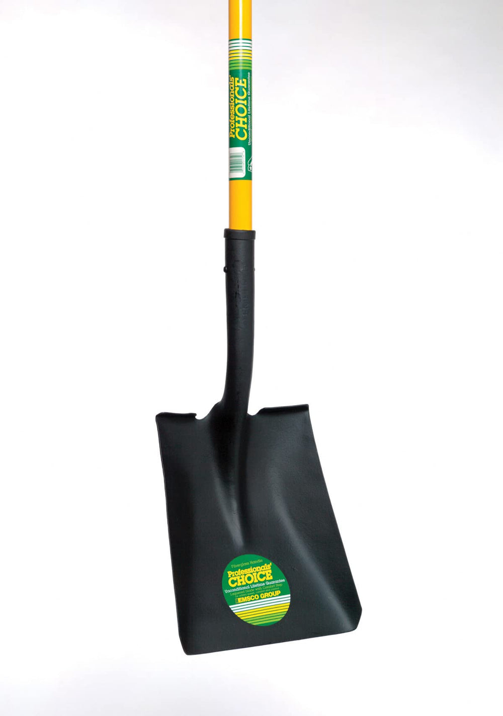 Emsco Group close-up of fiberglass handle and powder-coated blade for durability