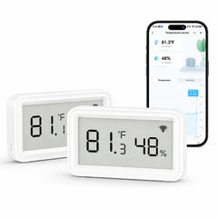 eMylo front display showing temperature and humidity for quick reading