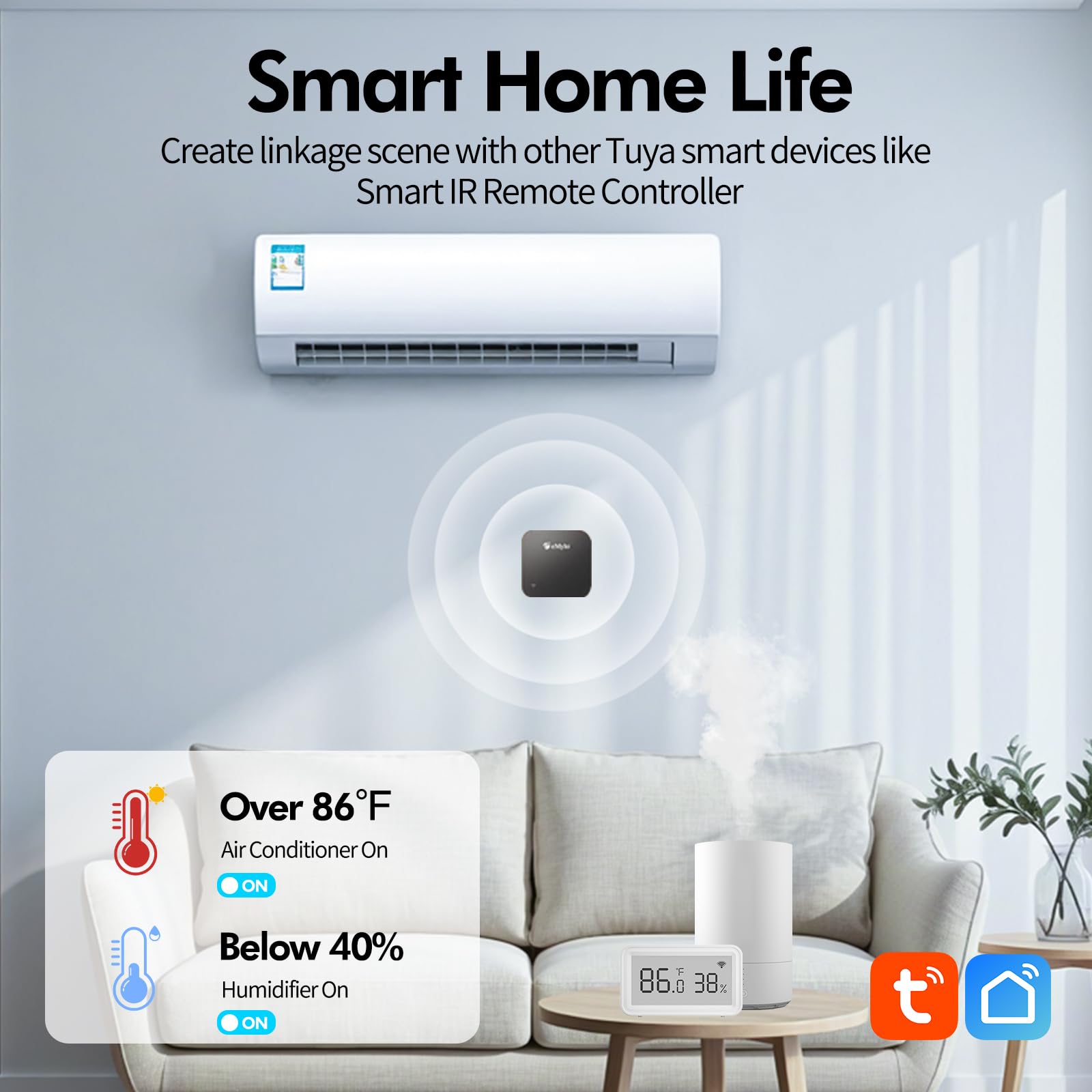 eMylo mounted on shelf demonstrating discreet monitoring benefit