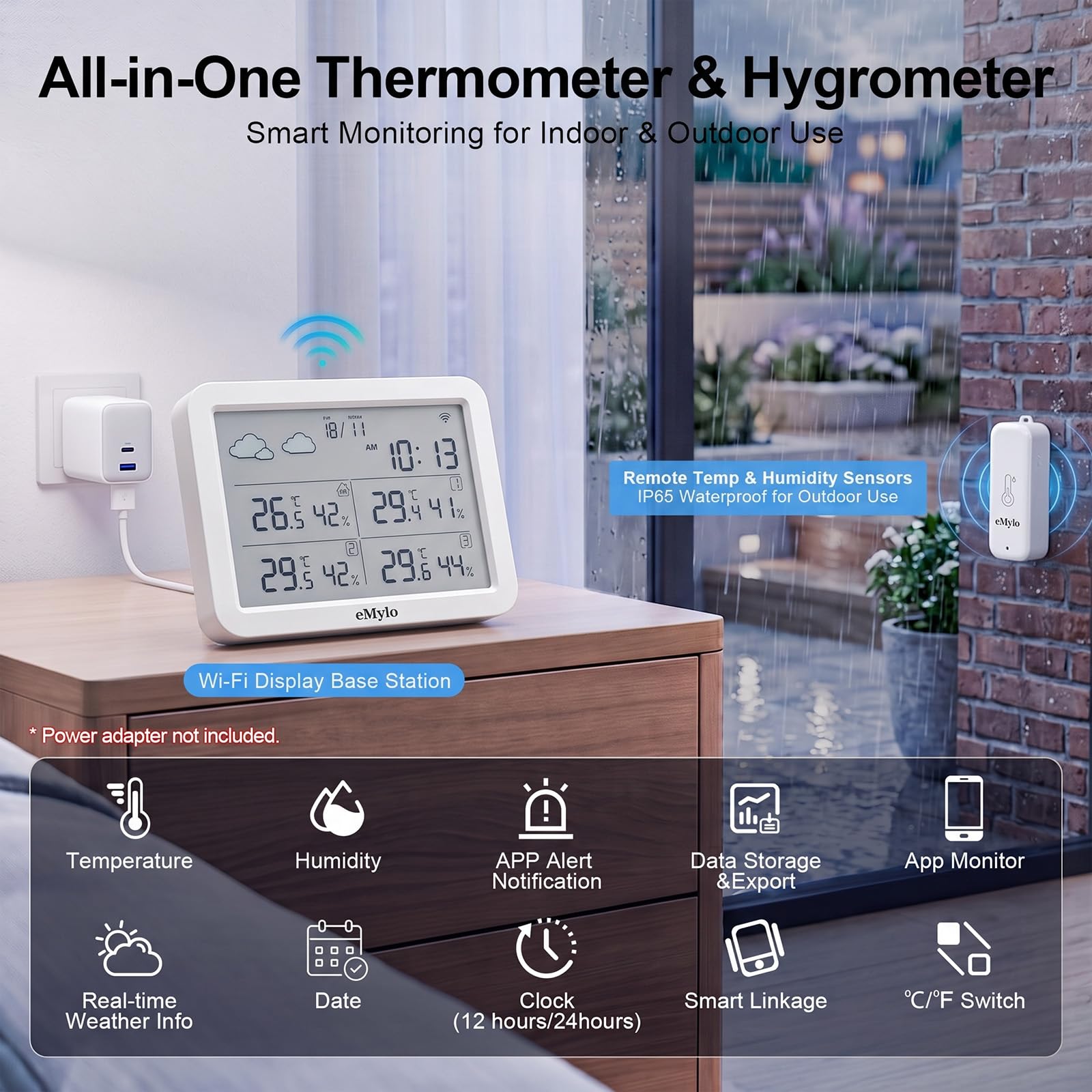eMylo remote sensor close-up highlighting compact durable design and accuracy
