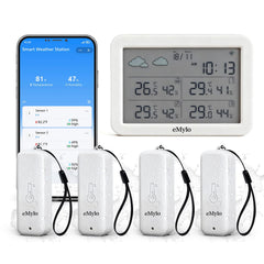 eMylo front WiFi display showing temperature and humidity for quick monitoring