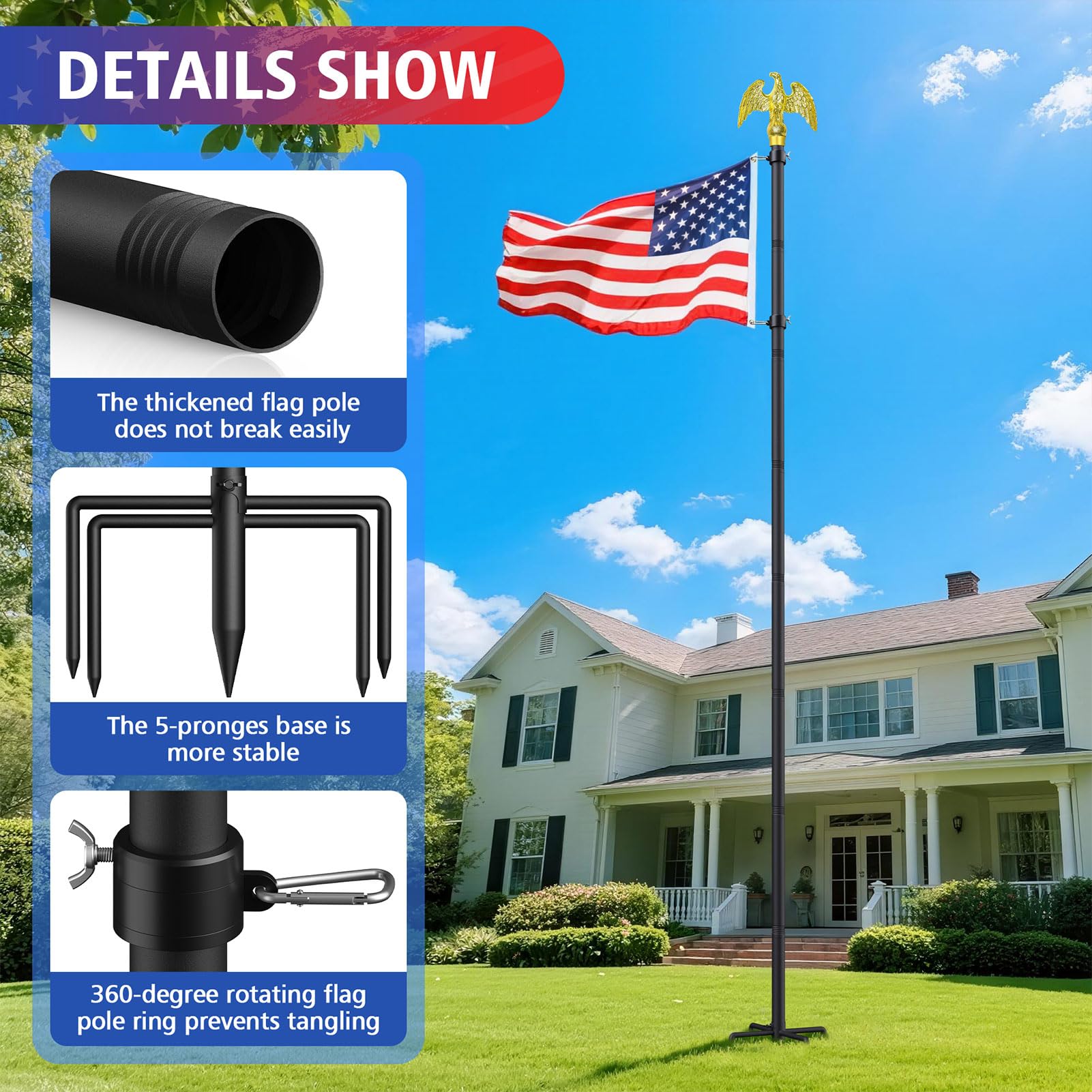 Enayplon pole mounted on garage demonstrating versatile residential installation options