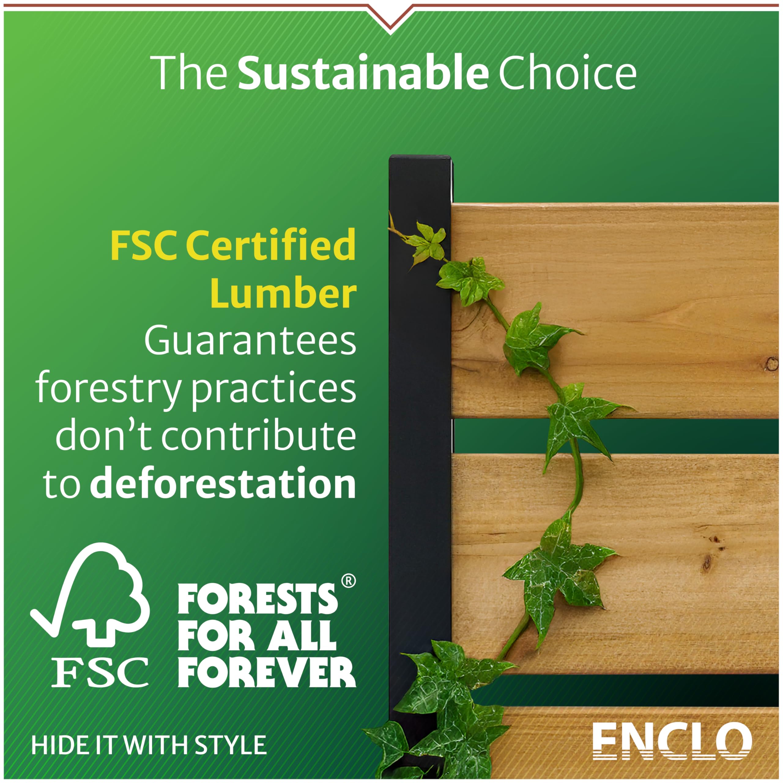 Enclo cedar surface mount base detail showing secure attachment option
