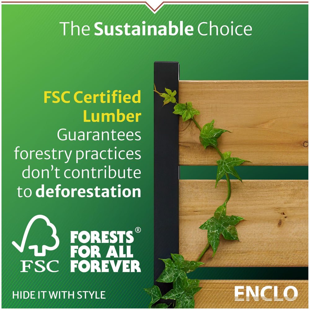 Enclo cedar surface mount base detail showing secure attachment option