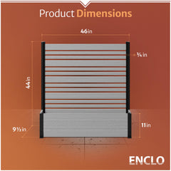 Enclo Florence slatted detail showing WoodTek vinyl texture, durable wood-like appearance