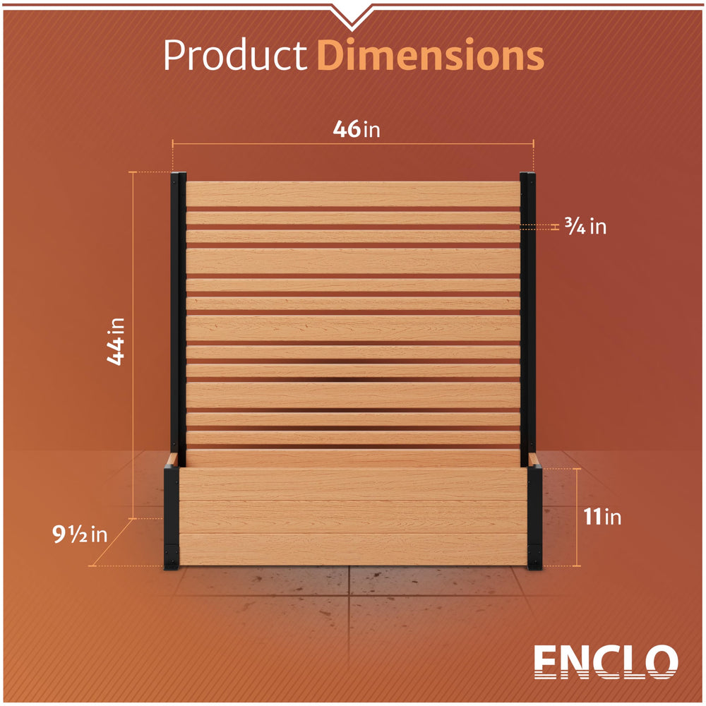 Enclo detailed shot of slatted WoodTek vinyl panel showing wood-like texture benefit