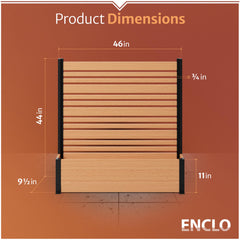 Enclo detailed shot of slatted WoodTek vinyl panel showing wood-like texture benefit