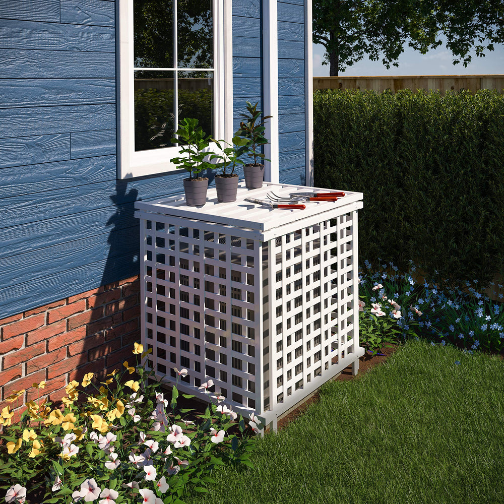 Enclo Privacy Screens rooftop topper installed on Liberty Lattice frame for discreet concealment