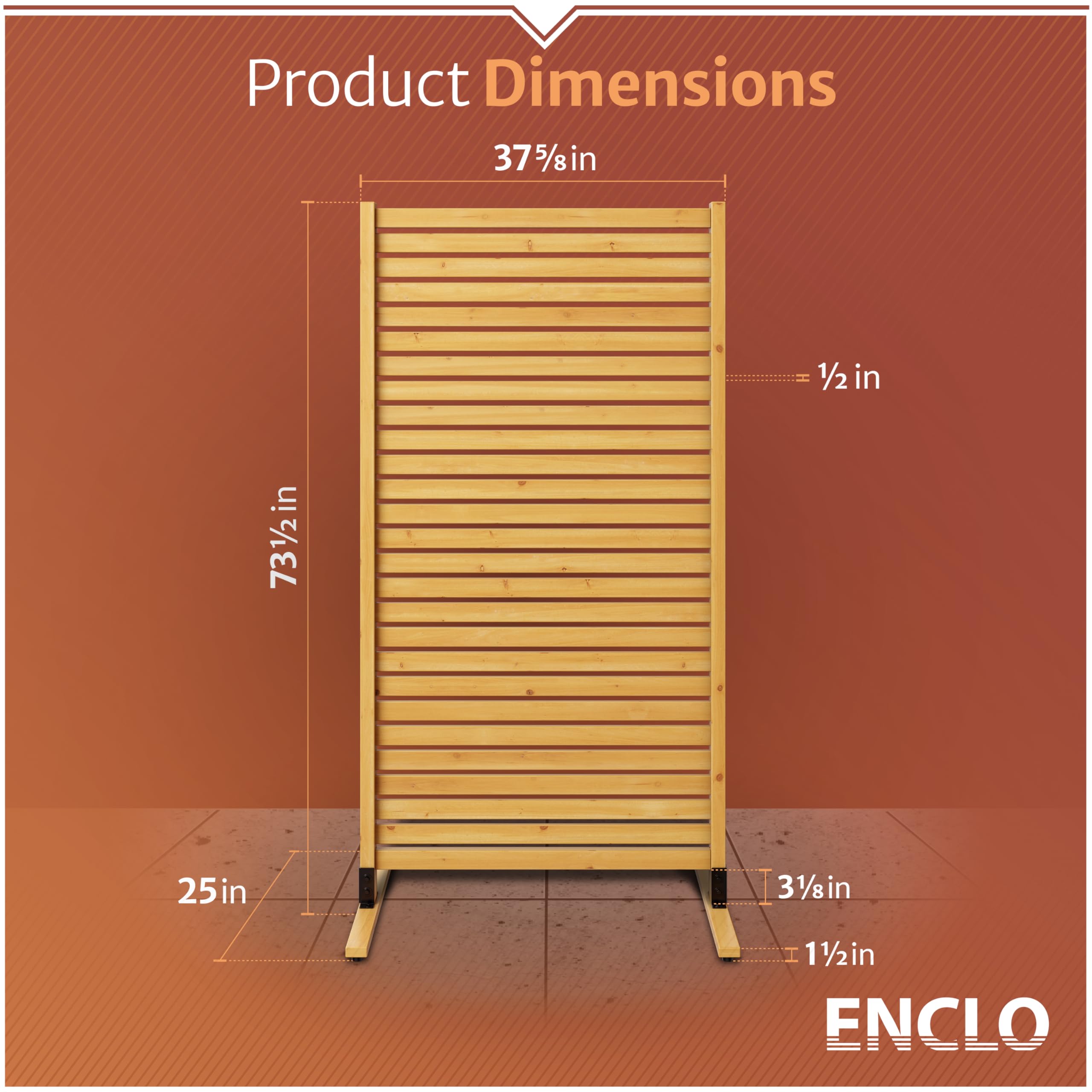 Enclo screen mounted on deck detail shows secure installation and stability benefit
