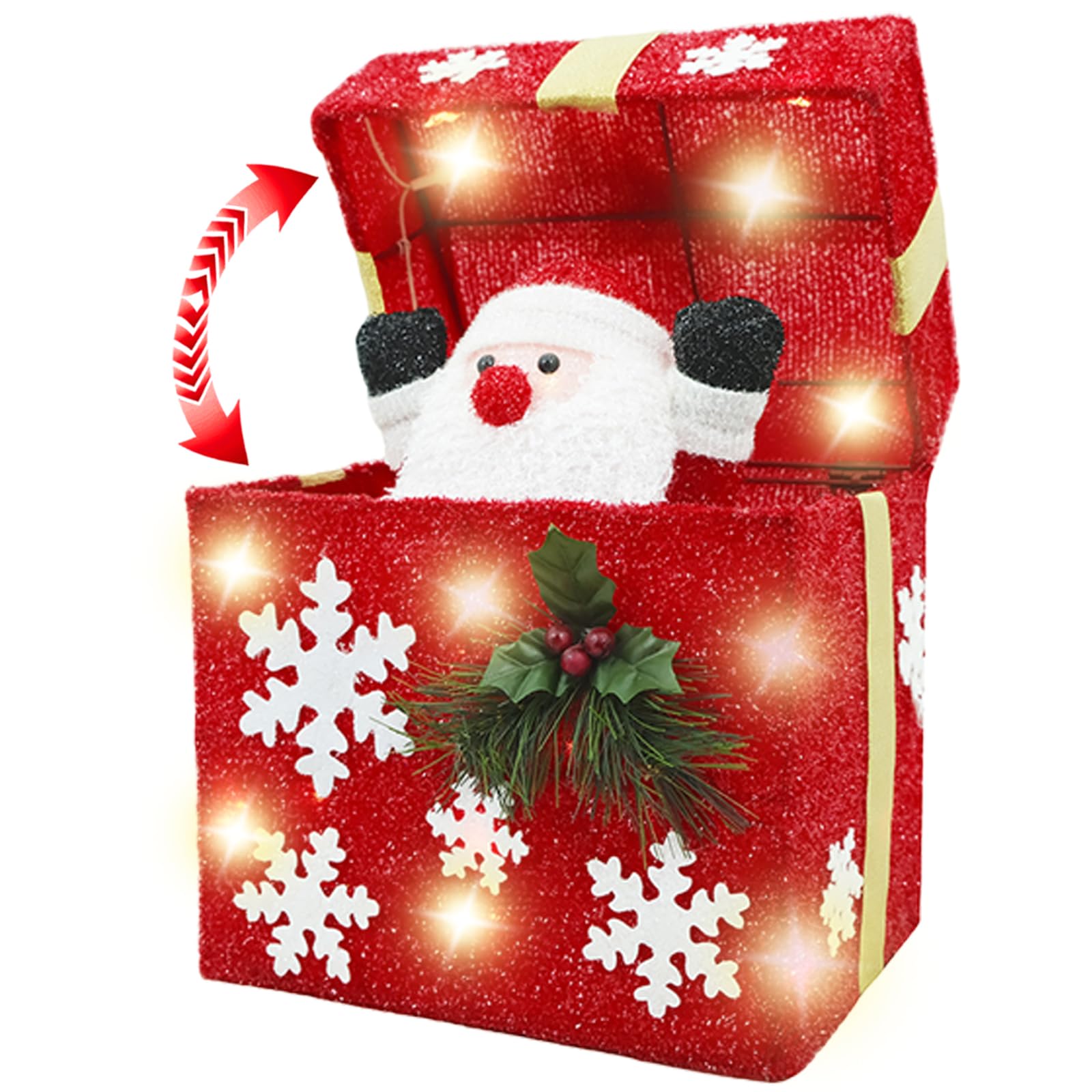 ENCMY front view of red gift box showing festive shape and bright appeal