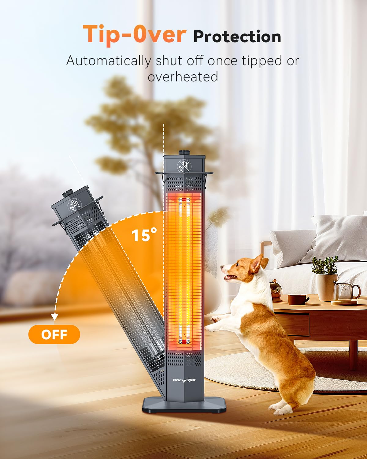 Encyclpo placed in garage near workbench providing task-area warmth
