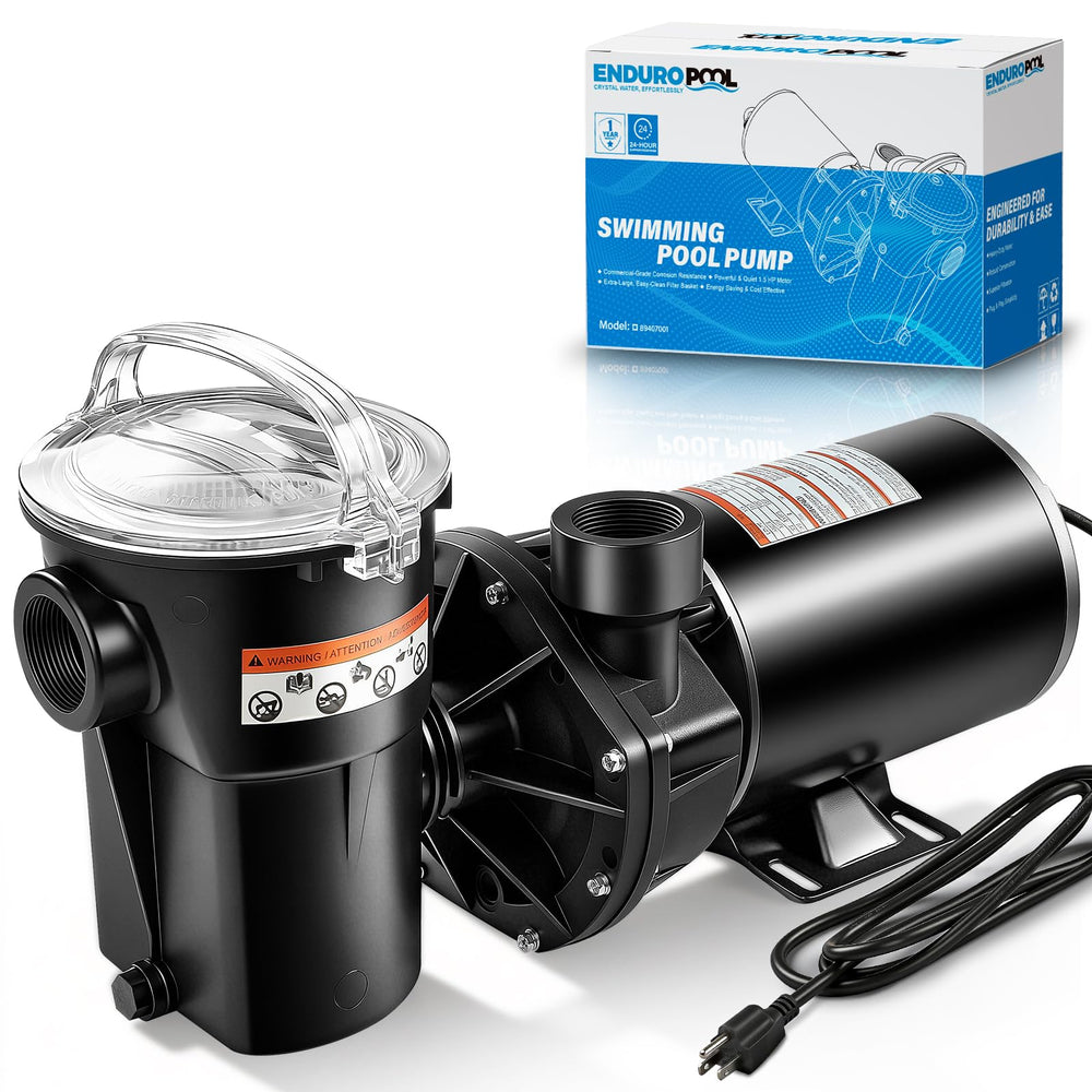 Enduropool front view pump showing compact durable build and reliable flow