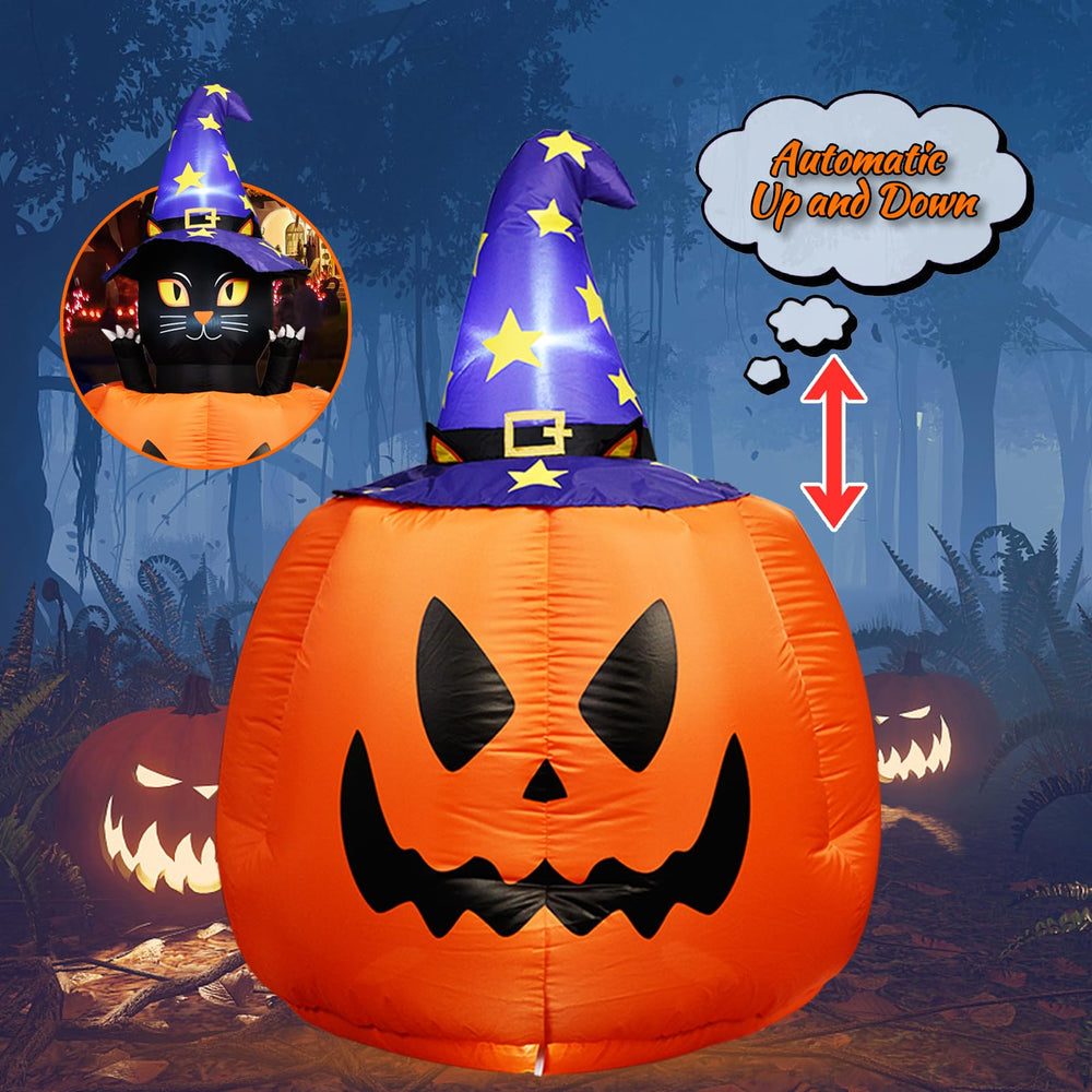 Enenani close-up LED glow inside pumpkin highlighting bright night visibility