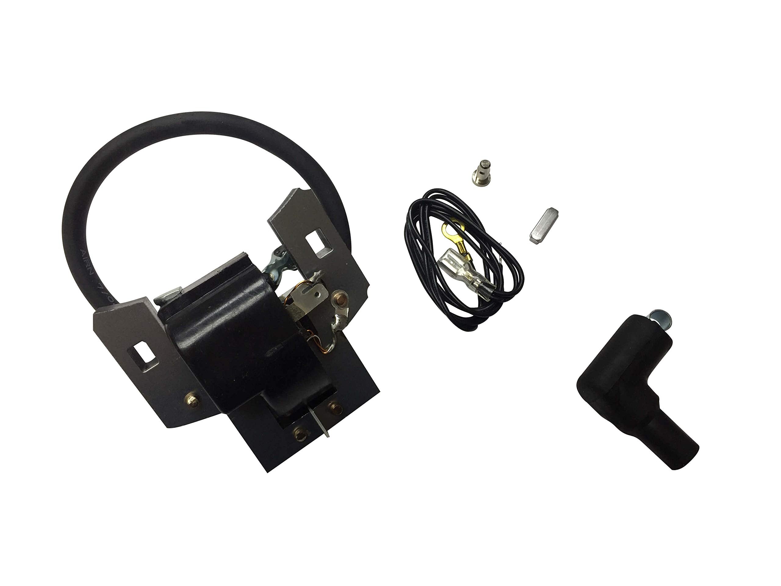 EngineRun ignition coil front view showing mounting holes and robust design for reliable replacement
