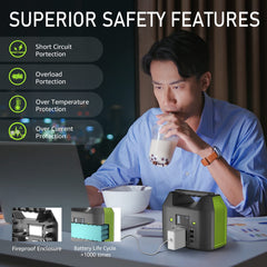EnginStar powering a small appliance from AC outlet, reliable home backup benefit
