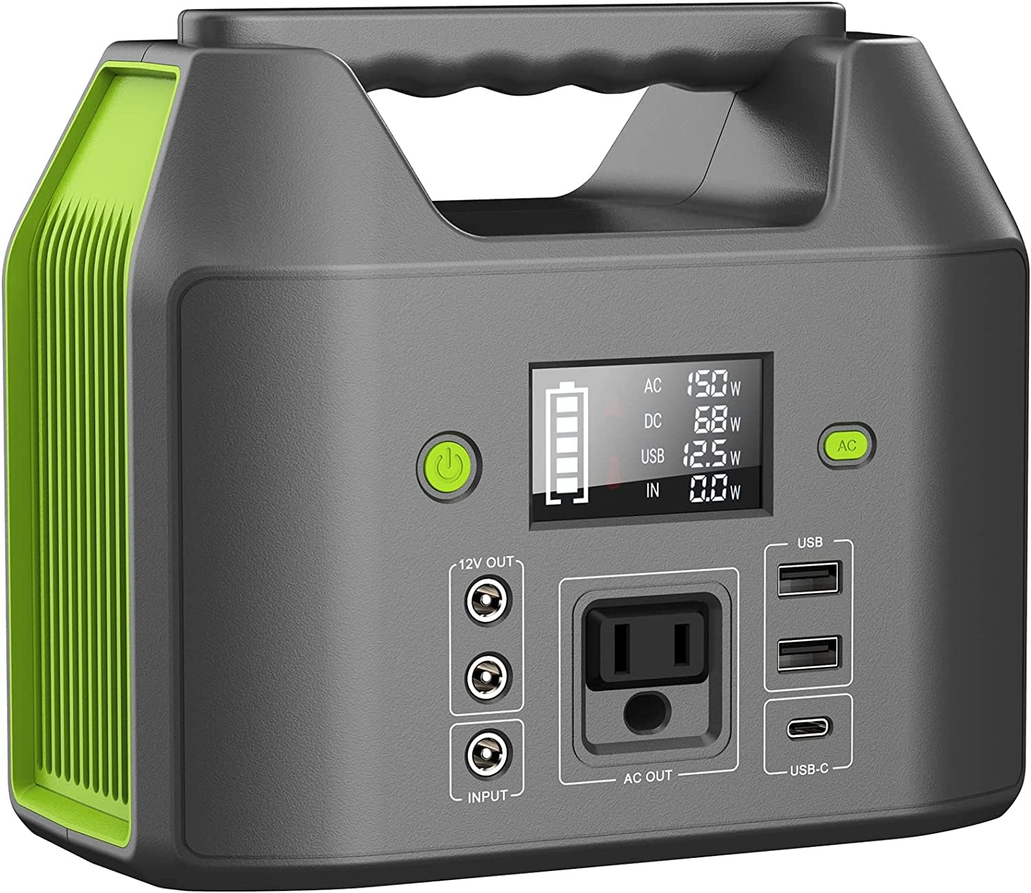 EnginStar front view showing display and carrying handle, clear portable design benefit